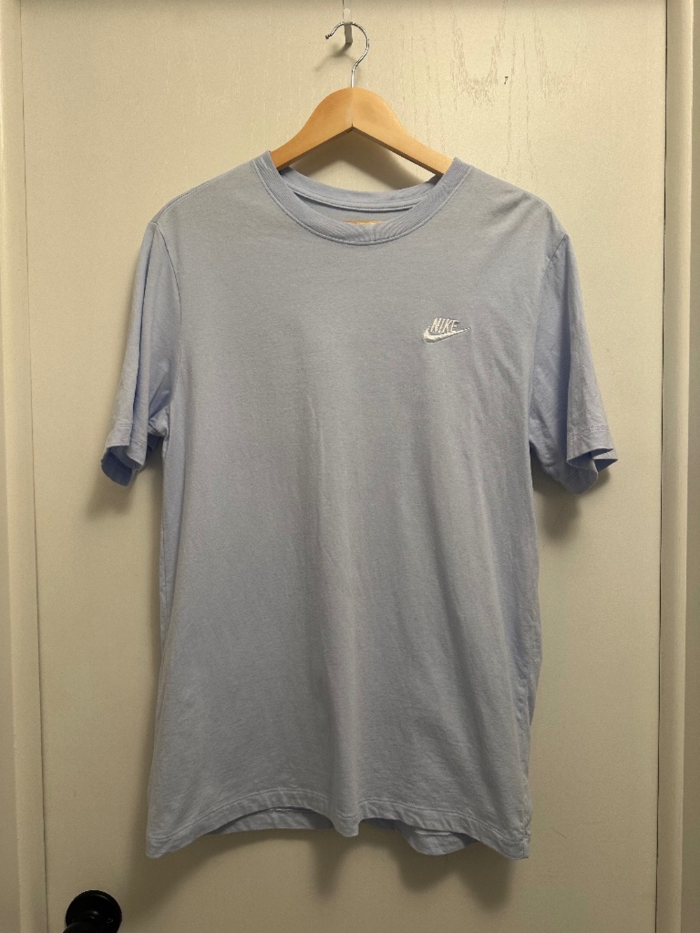 Nike The Nike Tee Mens Medium Light Blue Embroidered Swoosh Logo T Shirt